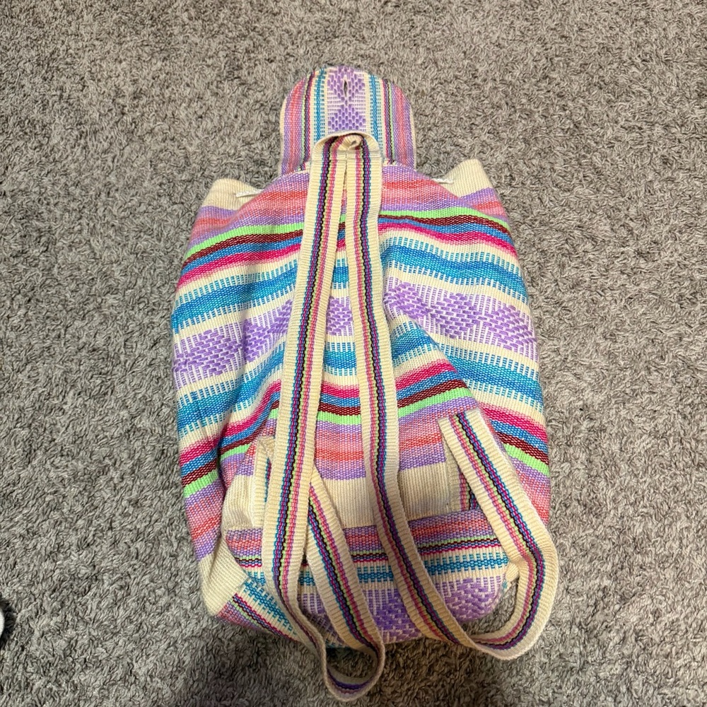 Colorful Striped Backpack boho - Picture 4 of 4